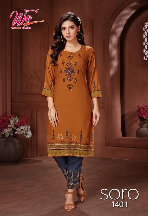 We Soro Rayon Print work Designer Exclusive kurti collection